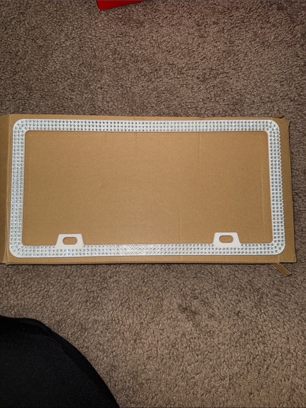 White Rhinestone License Plate Frame
